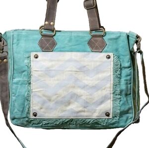 Distressed Canvas Shoulder Or Messenger Bag